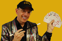 Crazy Davy, childrens magician, available for birthday parties, school events, or other childrens' magic shows